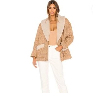 NWT Revolve Tularosa Sherpa Wool Jacket In Baige